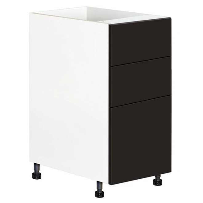 Eklipse Onyx Base Kitchen Cabinet With Drawers - 15 1/8-in X 34 3/4-in - Black 1 Eklipse Onyx Base Kitchen Cabinet With Drawers - 15 1/8-in X 34 3/4-in - Black