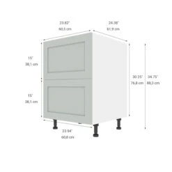 Eklipse Angelite Base Kitchen Cabinet - 2 Drawers - 24-in - Polymer - Grey 8 Eklipse Angelite Base Kitchen Cabinet - 2 Drawers - 24-in - Polymer - Grey -Alliedbas Shop 75396560b L