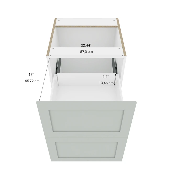 Eklipse Angelite Base Kitchen Cabinet - 2 Drawers - 24-in - Polymer - Grey 2 Eklipse Angelite Base Kitchen Cabinet - 2 Drawers - 24-in - Polymer - Grey - Image 2