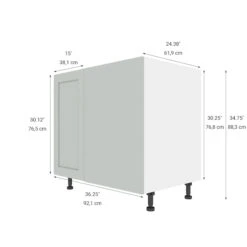 Eklipse Angelite Base Hidden Corner Kitchen Cabinet - Melamine With Thermofoil - 36-in X 35-in -Alliedbas Shop 75396565b L