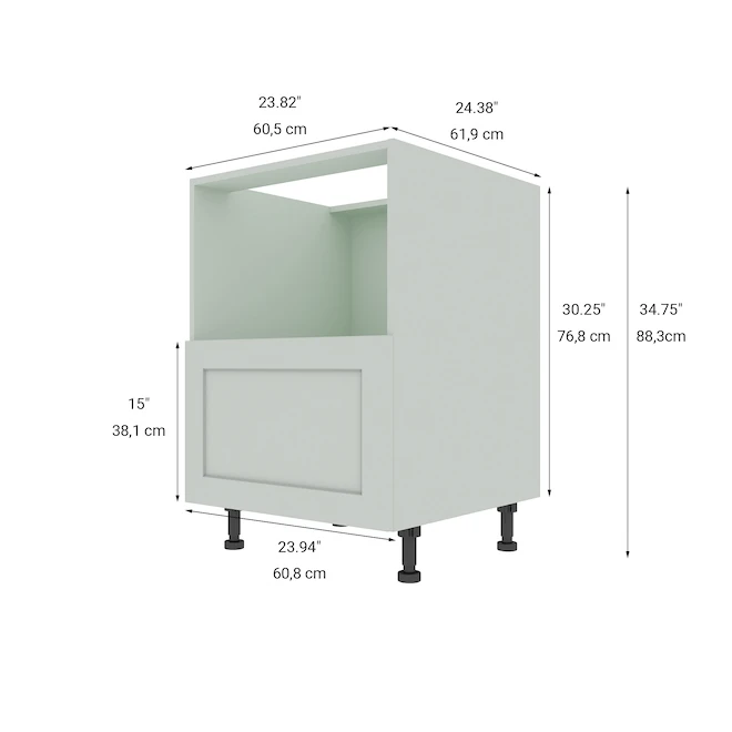 Eklipse Angelite Base Cabinet For Microwave Oven 1 Drawer - 24-in - Polymer - Grey 5 Eklipse Angelite Base Cabinet For Microwave Oven 1 Drawer - 24-in - Polymer - Grey - Image 5