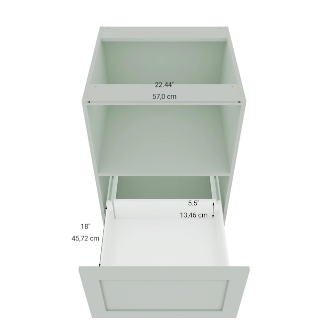 Eklipse Angelite Base Cabinet For Microwave Oven 1 Drawer - 24-in - Polymer - Grey 4 Eklipse Angelite Base Cabinet For Microwave Oven 1 Drawer - 24-in - Polymer - Grey - Image 4