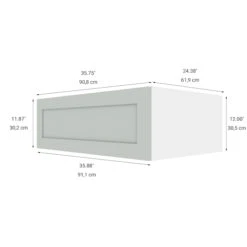 Eklipse Angelite Horizontal Wall Cabinet - 1 Door - 36-in X 24-in - Polymer - Grey 9 Eklipse Angelite Horizontal Wall Cabinet - 1 Door - 36-in X 24-in - Polymer - Grey -Alliedbas Shop 75396572c L