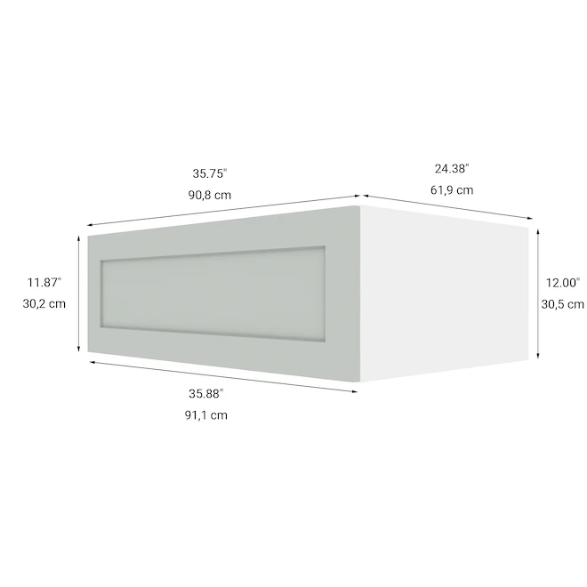 Eklipse Angelite Horizontal Wall Cabinet - 1 Door - 36-in X 24-in - Polymer - Grey 5 Eklipse Angelite Horizontal Wall Cabinet - 1 Door - 36-in X 24-in - Polymer - Grey - Image 5