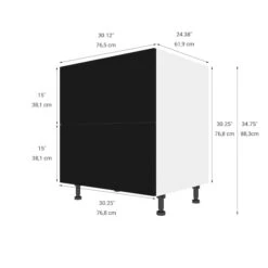 Eklipse Onyx Base Cabinet - 2 Drawers - 30-in - Polymer - Matte Black 9 Eklipse Onyx Base Cabinet - 2 Drawers - 30-in - Polymer - Matte Black -Alliedbas Shop 75396581b L