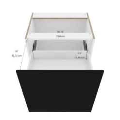 Eklipse Onyx Base Cabinet - 2 Drawers - 30-in - Polymer - Matte Black