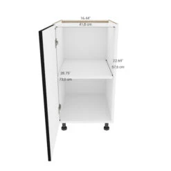 Eklipse Onyx Base Cabinet - 1 Door - 18-in - Polymer - Matte Black