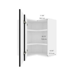 Eklipse Onyx 2-Door 2-Shelf Corner Wall Cabinet - 24-in X 30-in - Polymer -Alliedbas Shop 75396589c L