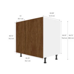 Eklipse Saphir Hidden Corner Base Cabinet - 1 Door - 36-in - Melamine - Woodgrain