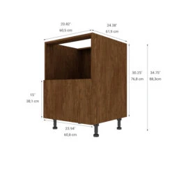 Eklipse Saphir Base Cabinet For Microwave Oven - 1 Drawer - 24-in - Melamine - Woodgrain