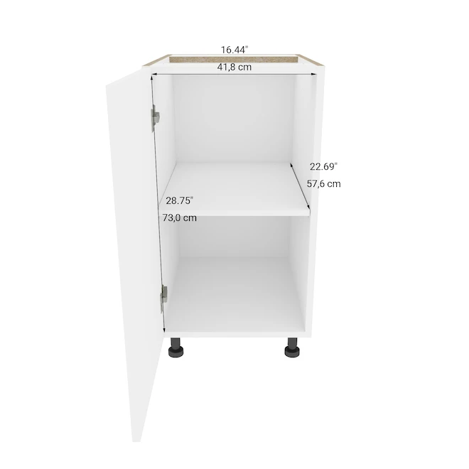 Eklipse Perle 18-in 1-Door Base Cabinet - Polymer - Matte White 2 Eklipse Perle 18-in 1-Door Base Cabinet - Polymer - Matte White - Image 2