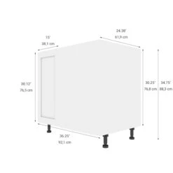 Eklipse Perle Hidden Corner Base Cabinet - 1 Door - 36-in - Polymer - Matte White 9 Eklipse Perle Hidden Corner Base Cabinet - 1 Door - 36-in - Polymer - Matte White -Alliedbas Shop 75396603b L