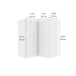 Ebsu Eklipse 2 Doors 2 Shelves Wall Corner Cabinet - Polymer - 24-in X 30-in - Perle -Alliedbas Shop 75396608b L