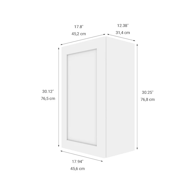 Ebsu Eklipse 1 Door 2 Shelves Wall Cabinet - Polymer - 18-in X 30-in - Perle 4 Ebsu Eklipse 1 Door 2 Shelves Wall Cabinet - Polymer - 18-in X 30-in - Perle - Image 4