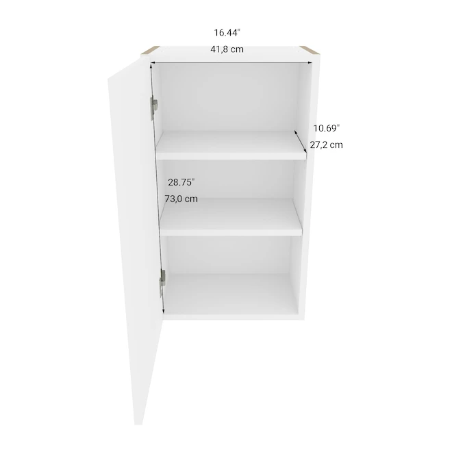 Ebsu Eklipse 1 Door 2 Shelves Wall Cabinet - Polymer - 18-in X 30-in - Perle 2 Ebsu Eklipse 1 Door 2 Shelves Wall Cabinet - Polymer - 18-in X 30-in - Perle - Image 2
