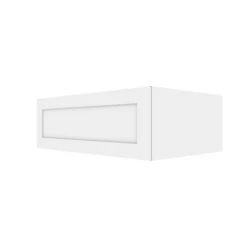 Eklipse Perle Horizontal Wall Cabinet - 1 Door - 36-in X 24-in - Polymer - Matte White