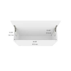 Eklipse Perle Horizontal Wall Cabinet - 1 Door - 36-in X 24-in - Polymer - Matte White -Alliedbas Shop 75396611c L