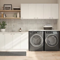 Eklipse Perle Horizontal Wall Cabinet - 1 Door - 36-in X 24-in - Polymer - Matte White -Alliedbas Shop 75396611e L