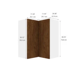 Armoire Murale D'encoignure Eklipse D'Ebsu à 2 Portes Et 2 Tablettes, Polymère, 24 Po X 30 Po, Grain De Bois
