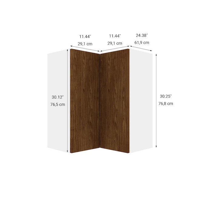 Armoire Murale D'encoignure Eklipse D'Ebsu à 2 Portes Et 2 Tablettes, Polymère, 24 Po X 30 Po, Grain De Bois 1 Armoire Murale D'encoignure Eklipse D'Ebsu à 2 Portes Et 2 Tablettes, Polymère, 24 Po X 30 Po, Grain De Bois