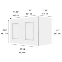 Eklipse 2-Door Top Cabinet - Perle - 15-in X 24-in - White 5 Eklipse 2-Door Top Cabinet - Perle - 15-in X 24-in - White -Alliedbas Shop 75396627b L