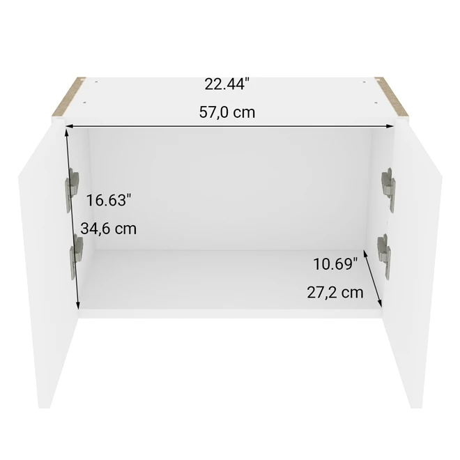 Eklipse 2-Door Top Cabinet - Perle - 15-in X 24-in - White 2 Eklipse 2-Door Top Cabinet - Perle - 15-in X 24-in - White - Image 2