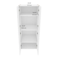 Eklipse Top Pantry Tall Cabinet Perle - 4 Doors 24-in X 58-in - White