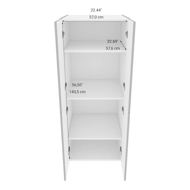 Eklipse Top Pantry Tall Cabinet Angelite - 4 Doors 24-in X 58-in Grey 2 Eklipse Top Pantry Tall Cabinet Angelite - 4 Doors 24-in X 58-in Grey - Image 2