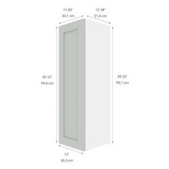 Eklipse Angelite Tall Upper Wall Cabinet - 1 Door 12-in X 39-in - Grey -Alliedbas Shop 75396649b L