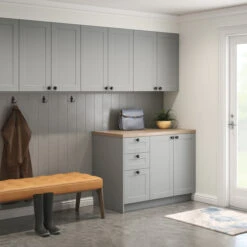 Eklipse Tall Wall Cabinet - 1 Door - 18-in Angelite -Alliedbas Shop 75396657e L