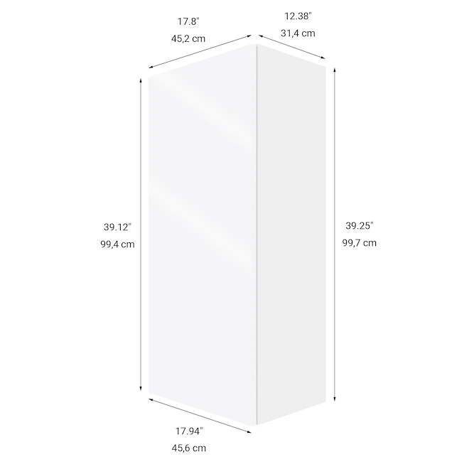 Eklipse Tall Wall Cabinet - 1 Door 18-in Topaz 2 Eklipse Tall Wall Cabinet - 1 Door 18-in Topaz - Image 2