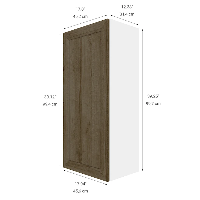 Eklipse Ruby Wall Cabinet 1 Door 18-in Brown 4 Eklipse Ruby Wall Cabinet 1 Door 18-in Brown - Image 4
