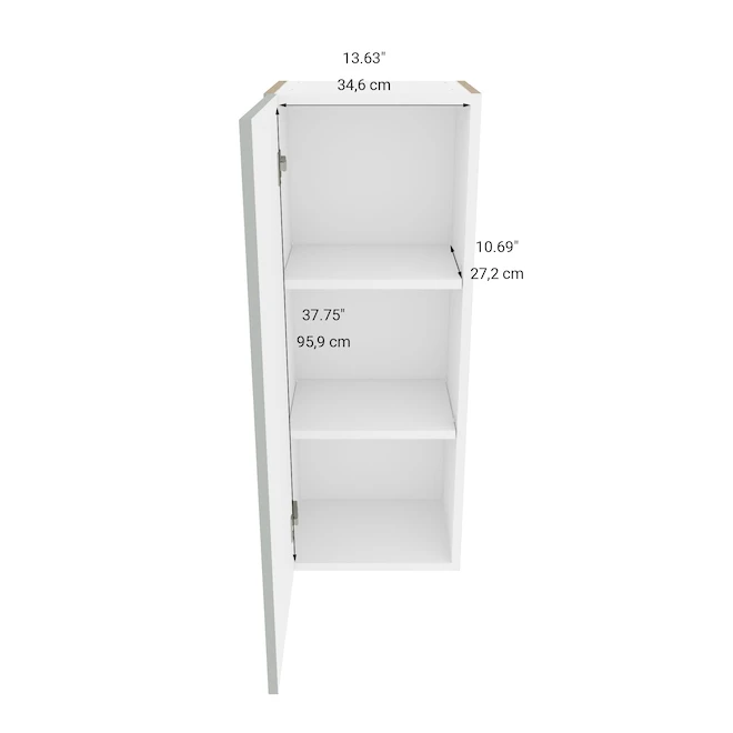 Eklipse Angelite 1-Door Tall Upper Wall Cabinet - 15-in X 39-in - Grey 3 Eklipse Angelite 1-Door Tall Upper Wall Cabinet - 15-in X 39-in - Grey - Image 3