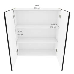 Eklipse Onyx Black Wide Wall Cabinet - 36-in X 39-in