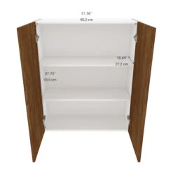 Eklipse Saphir Brown Wide Wall Cabinet - 33-in X 39-in