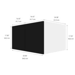 Eklipse By EBSU Onyx Small Wall Cabinet 33-in 2 Doors - Black And White