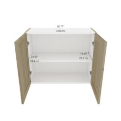 Eklipse By EBSU Coral Medium Wall Cabinet 2 Doors 30-in Brown -Alliedbas Shop 75396690c L