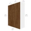 Eklipse By EBSU Saphir 2 Doors Wall Cabinet - 30-in Melamine Brown