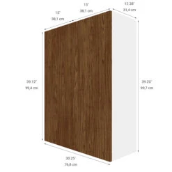 Eklipse By EBSU Saphir 2 Doors Wall Cabinet - 30-in Melamine Brown