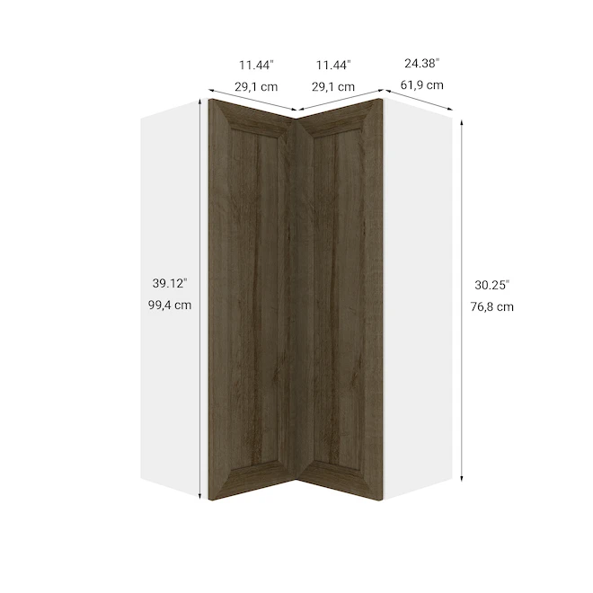 Eklipse Ruby Wall Corner Tall Cabinet - 24-in X 39-in - Brun 3 Eklipse Ruby Wall Corner Tall Cabinet - 24-in X 39-in - Brun - Image 3