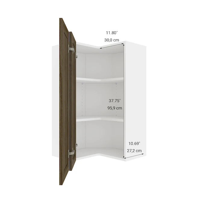 Eklipse Ruby Wall Corner Tall Cabinet - 24-in X 39-in - Brun 1 Eklipse Ruby Wall Corner Tall Cabinet - 24-in X 39-in - Brun