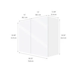 Eklipse Topaz White Wall Medium Cabinet Topaz - 30-in X 24-in