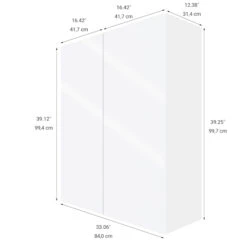 Eklipse Topaz Tall Wall Cabinet - 33-in X 39-in - White -Alliedbas Shop 75396708b L