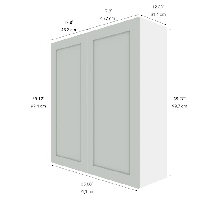 Eklipse Angelite Collection Tall Wall Cabinet - 36-in X 39-in - Grey 3 Eklipse Angelite Collection Tall Wall Cabinet - 36-in X 39-in - Grey - Image 3