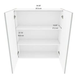 Eklipse Angelite Collection Tall Wall Cabinet - 36-in X 39-in - Grey