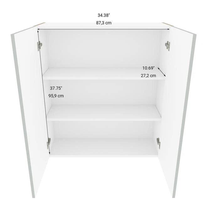 Eklipse Angelite Collection Tall Wall Cabinet - 36-in X 39-in - Grey 1 Eklipse Angelite Collection Tall Wall Cabinet - 36-in X 39-in - Grey