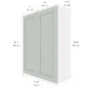 Eklipse Angelite Collection Tall Wall Cabinet 30-in X 39-in - Grey