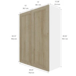 Eklipse Coral Collection Tall Wall Cabinet 24-in X 39-in - Wood Grain