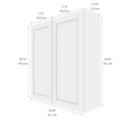 Eklipse Perle Collection Tall Wall Cabinet 36-in X 39-in - White 7 Eklipse Perle Collection Tall Wall Cabinet 36-in X 39-in - White -Alliedbas Shop 75396720b L