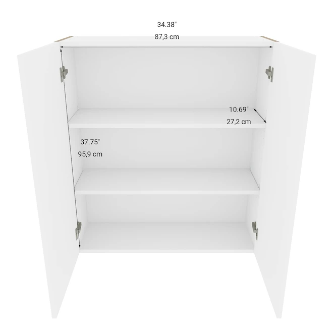 Eklipse Perle Collection Tall Wall Cabinet 36-in X 39-in - White 2 Eklipse Perle Collection Tall Wall Cabinet 36-in X 39-in - White - Image 2